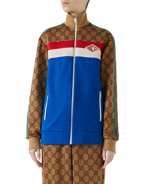 gucci disco track jacket red|Gucci gg mix track jacket.